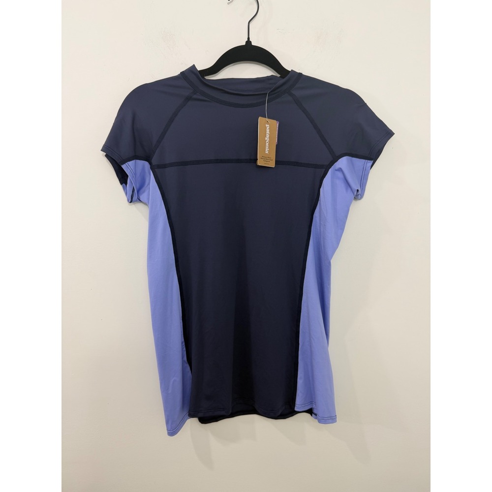 Patagonia Swell Wave Rashguard Short Sleeve Swim Top New Navy 71850 NENA M